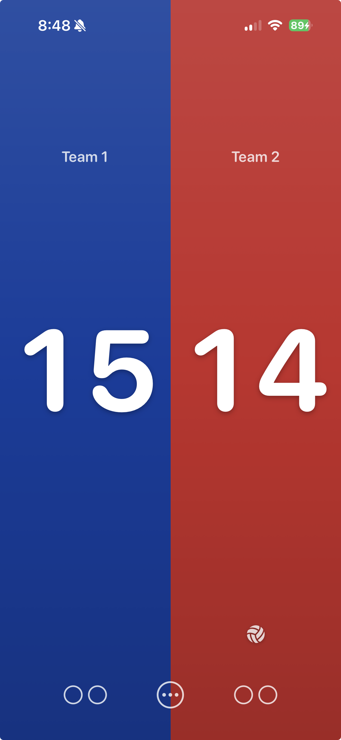 VBScore pickleball scoreboard on iPhone
